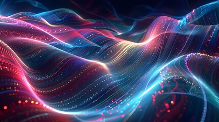 Seamless fractal design - glowing lines in 3D