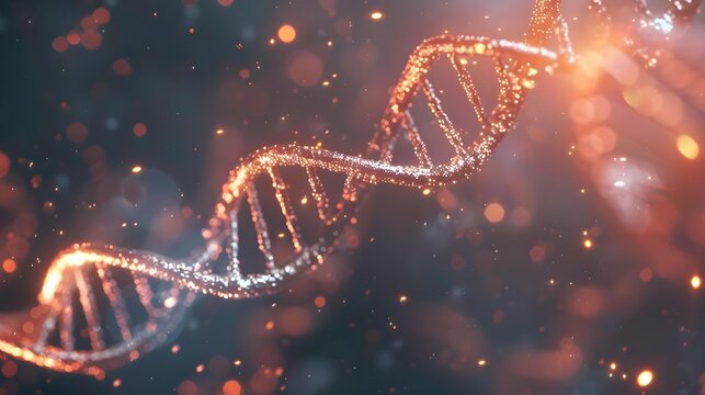 Illustration of DNA molecule in genetics and biotechnology