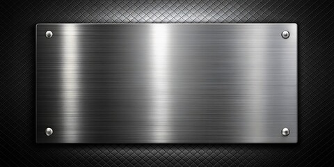 Brushed Metal Plate on Black Diamond Pattern Background, metal , texture , background , design