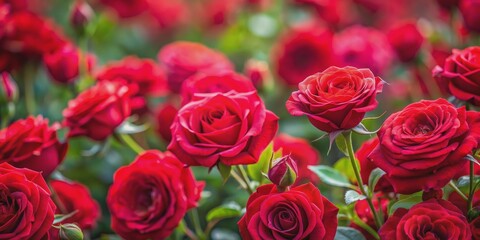 Obraz premium Red Rose Bouquet Close-up, rose , flower , garden , romance