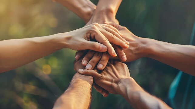 Teamwork Join Hands Support Together Concept