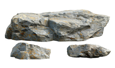Hard rock stone shape transparent background 3d rendering png file