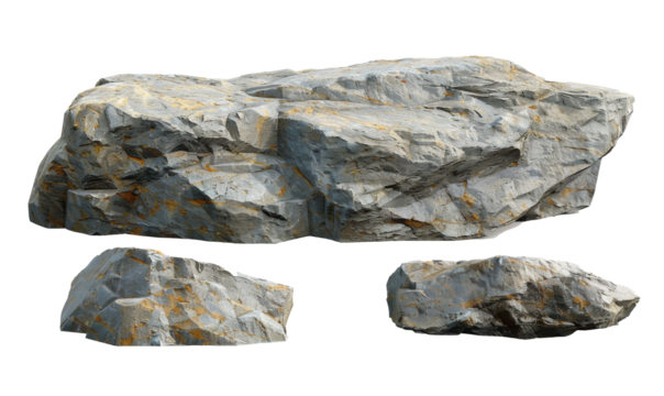 Hard rock stone shape transparent background 3d rendering png file