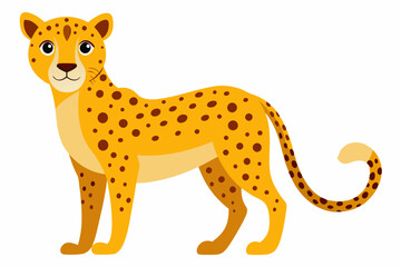 Funny Cheetah Vector Illustration, Cartoon Clipart, and Line Art Design on White Background, Funny cheetah vector illustration, cartoon clipart, and line art design on white background.