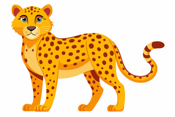 Funny Cheetah Vector Illustration, Cartoon Clipart, and Line Art Design on White Background, Funny cheetah vector illustration, cartoon clipart, and line art design on white background. © raseldesigner93