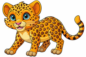 Funny Cheetah Vector Illustration, Cartoon Clipart, and Line Art Design on White Background, Funny cheetah vector illustration, cartoon clipart, and line art design on white background. © raseldesigner93