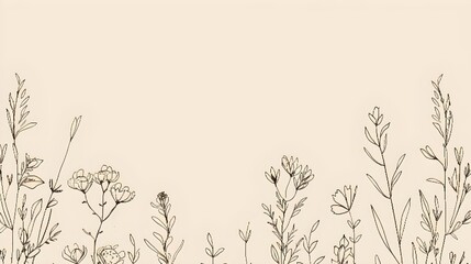 Luxury botanical background with trendy wildflowers