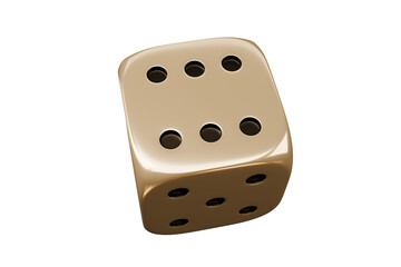 Casino gambling game. Gold luxury dice.