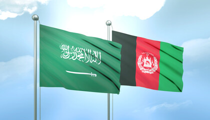Saudi Arabia and Afghanistan Flag Together A Concept of Relations