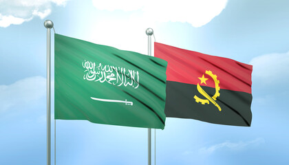Saudi Arabia and Angola Flag Together A Concept of Relations
