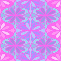 Fototapeta premium Abstract geometric floral seamless flower pattern for fabrics and linens
