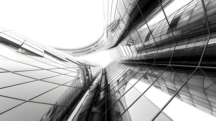 Abstract architectural black and white background