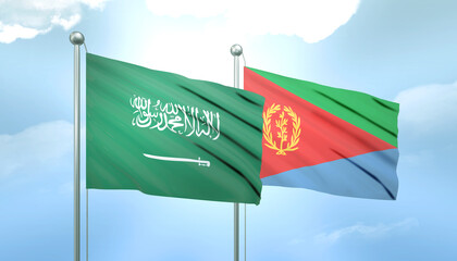 Saudi Arabia and Eritrea Flag Together A Concept of Relations