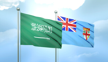Saudi Arabia and Fiji Flag Together A Concept of Relations