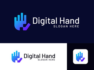 Obraz premium Digital Hand Logo