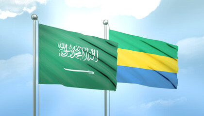 Saudi Arabia and Gabon Flag Together A Concept of Relations