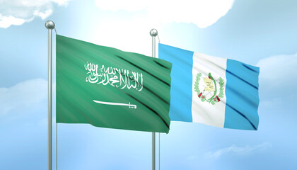 Saudi Arabia and Guatemala Flag Together A Concept of Relations