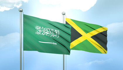 Saudi Arabia and Jamaica Flag Together A Concept of Relations