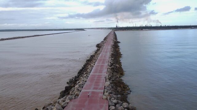 Escollera tampico Tamaulipas toma aerea ciudad