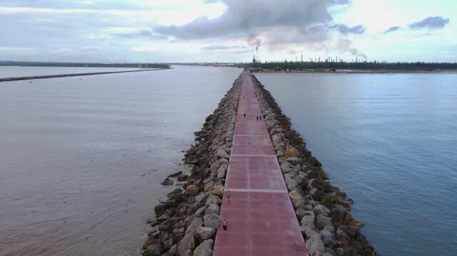 Escollera tampico Tamaulipas toma aerea