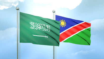 Saudi Arabia and Namibia Flag Together A Concept of Relations