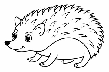 Funny Hedgehog Vector Illustration Cartoons, Clipart, Line Art White Background, Funny hedgehog vector illustration with white background Perfect for cartoons, clipart, and line art.
