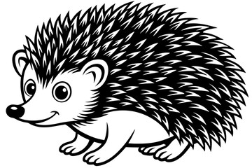 Funny Hedgehog Vector Illustration Cartoons, Clipart, Line Art White Background, Funny hedgehog vector illustration with white background Perfect for cartoons, clipart, and line art.

