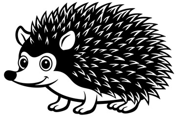 Funny Hedgehog Vector Illustration Cartoons, Clipart, Line Art White Background, Funny hedgehog vector illustration with white background Perfect for cartoons, clipart, and line art.
