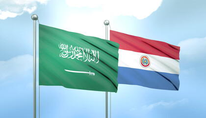 Saudi Arabia and Paraguay Flag Together A Concept of Relations