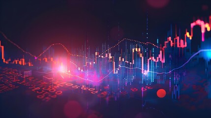 Stock market or forex trading graph in graphic design