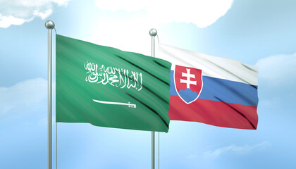 Saudi Arabia and Slovakia Flag Together A Concept of Relations