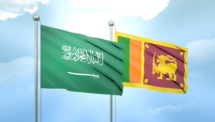 Saudi Arabia and Sri Lanka Flag Together A Concept of Relations