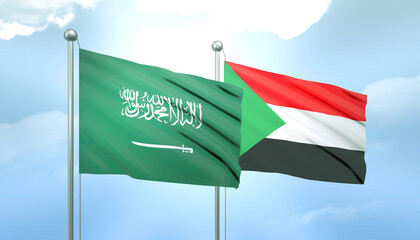 Saudi Arabia and Sudan Flag Together A Concept of Relations