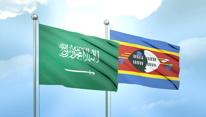 Saudi Arabia and Swaziland Flag Together A Concept of Relations