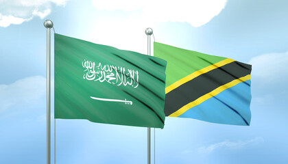 Saudi Arabia and Tanzania Flag Together A Concept of Relations