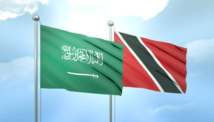 Saudi Arabia and Trinidad Tobago Flag Together A Concept of Relations