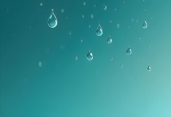 Water round droplets , macro on a light neutral mettallic shiny slab surface against a blurred background