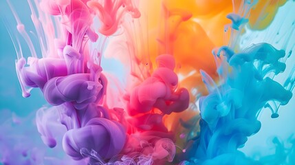 Obraz premium Dynamic flow of vibrant ink colors and drops