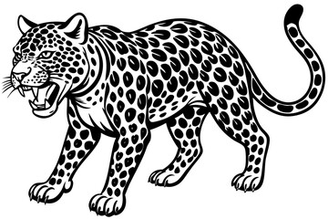 Funny Jaguar Vector Illustration Cartoons, Clipart And Line Art Design on White Background, Funny Jaguar vector illustration in cartoons, clipart, and line art design on a white background