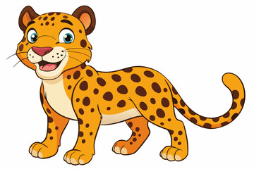 Funny Jaguar Vector Illustration Cartoons, Clipart And Line Art Design on White Background, Funny Jaguar vector illustration in cartoons, clipart, and line art design on a white background