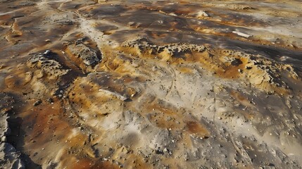 Aerial view of barren landscape