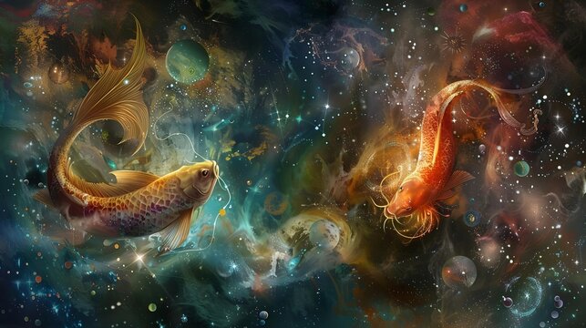 Artistic representation of the Pisces zodiac sign