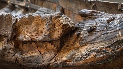 Detailed view of a timber vessel