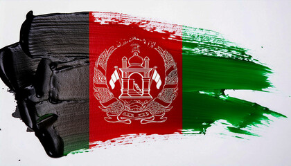 Paint stain in the colours of the Afghan flag
