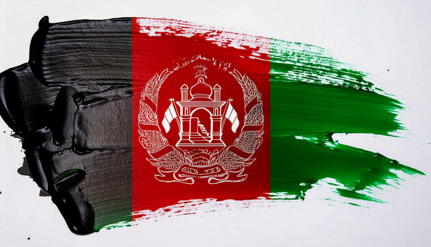 Paint stain in the colours of the Afghan flag