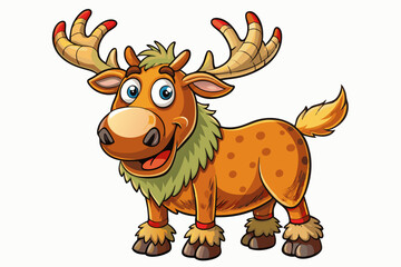 Funny Moose Vector Illustration, Cartoon, Clipart, and Line Art Design on White Background, Funny moose vector illustration, cartoon, clipart, and line art design on a white background