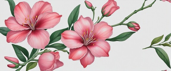 stripe of flowers for design illustration