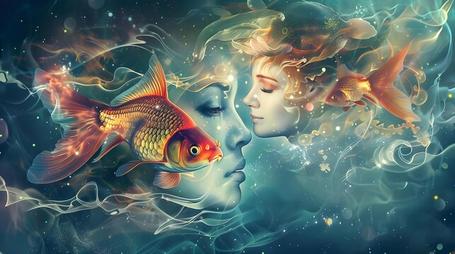 Artistic representation of the Pisces zodiac sign