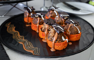 Glazed cookie dough brownie cups.