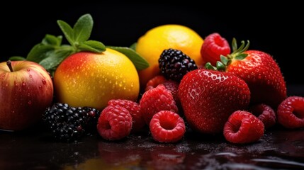 A Colorful Arrangement of Fresh Fruits